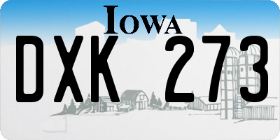 IA license plate DXK273