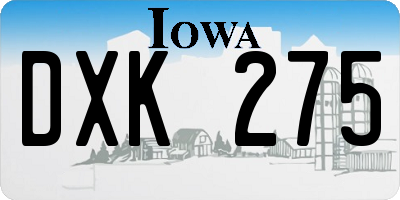 IA license plate DXK275