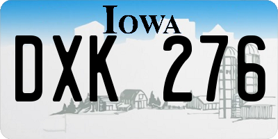 IA license plate DXK276