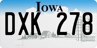 IA license plate DXK278