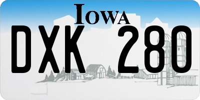 IA license plate DXK280