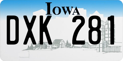 IA license plate DXK281