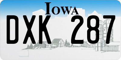 IA license plate DXK287