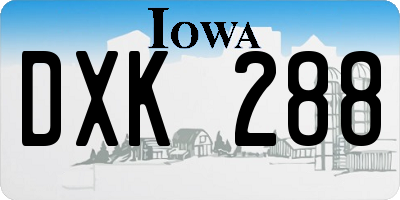 IA license plate DXK288