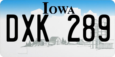 IA license plate DXK289