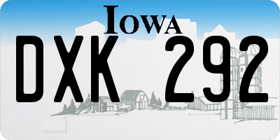 IA license plate DXK292