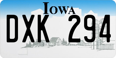 IA license plate DXK294