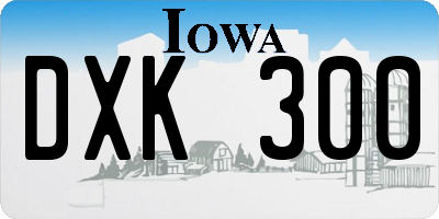 IA license plate DXK300