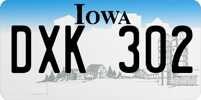 IA license plate DXK302