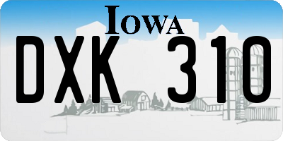 IA license plate DXK310