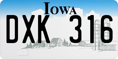 IA license plate DXK316