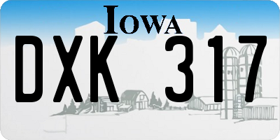 IA license plate DXK317