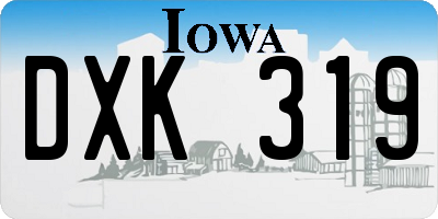 IA license plate DXK319