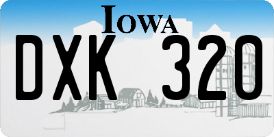 IA license plate DXK320