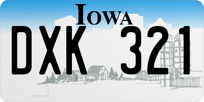 IA license plate DXK321