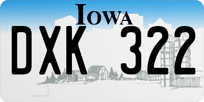 IA license plate DXK322