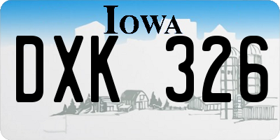 IA license plate DXK326