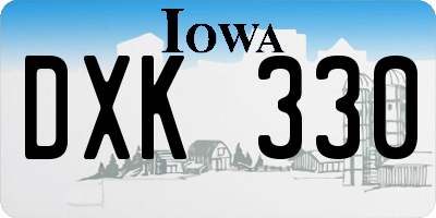 IA license plate DXK330