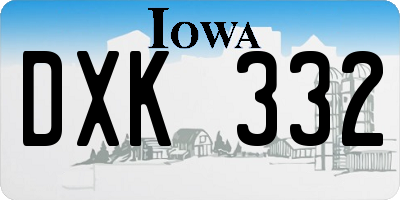 IA license plate DXK332
