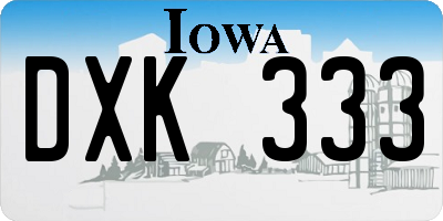 IA license plate DXK333