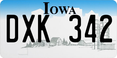 IA license plate DXK342