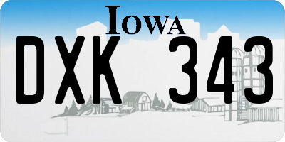 IA license plate DXK343