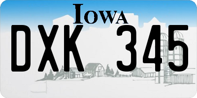 IA license plate DXK345