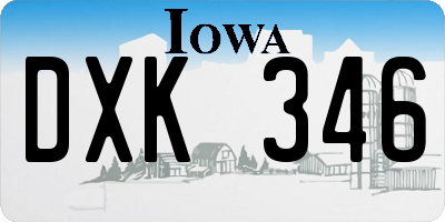 IA license plate DXK346