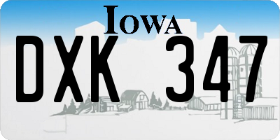 IA license plate DXK347