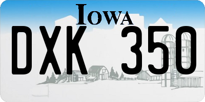 IA license plate DXK350