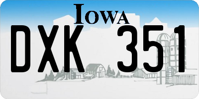 IA license plate DXK351