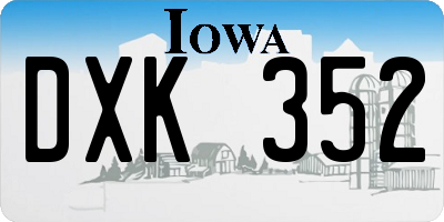 IA license plate DXK352