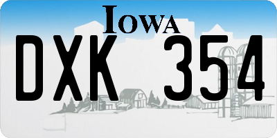 IA license plate DXK354