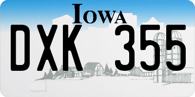 IA license plate DXK355