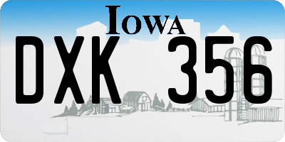 IA license plate DXK356