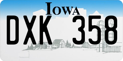 IA license plate DXK358