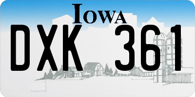 IA license plate DXK361
