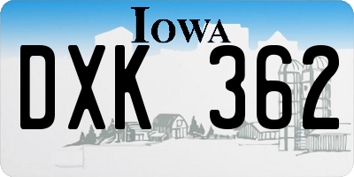 IA license plate DXK362