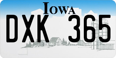 IA license plate DXK365