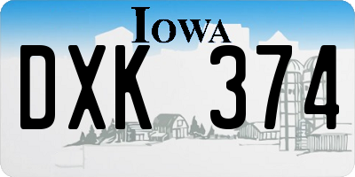 IA license plate DXK374