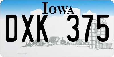 IA license plate DXK375