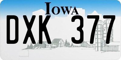 IA license plate DXK377