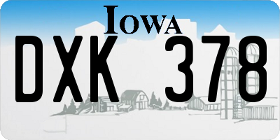 IA license plate DXK378