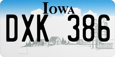 IA license plate DXK386