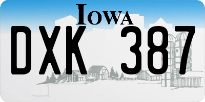 IA license plate DXK387