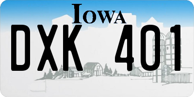 IA license plate DXK401