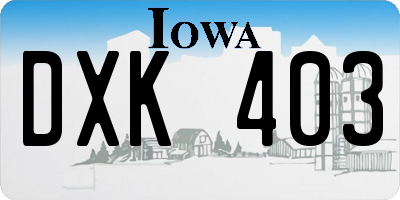 IA license plate DXK403