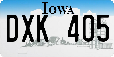 IA license plate DXK405