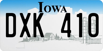 IA license plate DXK410