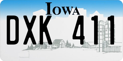 IA license plate DXK411